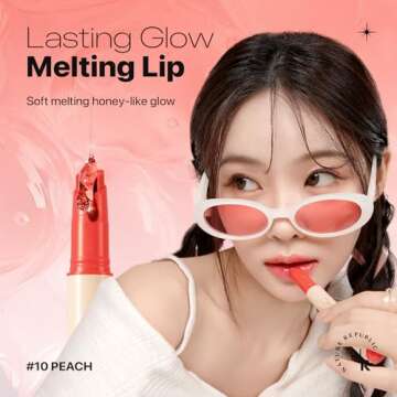 Nature Republic HONEY MELTING LIP (10 PEACH) SOFT LIP STICK, Hydrating jelly Gloss, Moisturizing bal...