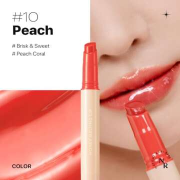 Nature Republic HONEY MELTING LIP (10 PEACH) SOFT LIP STICK, Hydrating jelly Gloss, Moisturizing balms, Sheer tint, Shine & Glowy Finish, korean make up