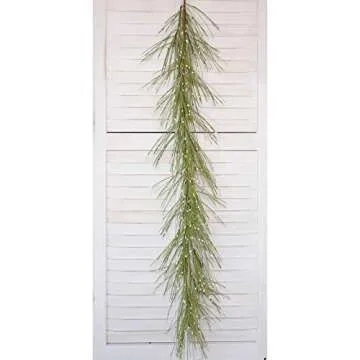 idyllic 4FT Garland with Artificial White Berries, Pine Needles Fake Hanging Vine Plant for Home Decoration