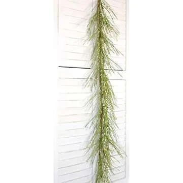 idyllic 4FT Garland with Artificial White Berries, Pine Needles Fake Hanging Vine Plant for Home Decoration