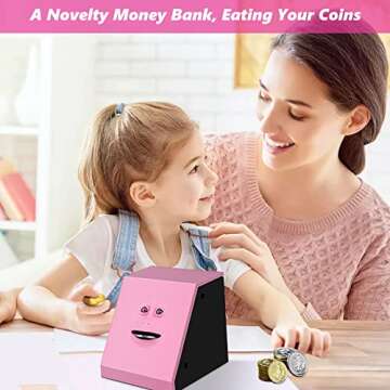 AOZBZ Face Bank, Face Money Eating Box Cute Facebank Piggy Bank for Coins Box Brick Automatic Money ...