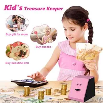 AOZBZ Face Bank, Face Money Eating Box Cute Facebank Piggy Bank for Coins Box Brick Automatic Money Coin Saving Bank for Children Toys Gifts Home Decoration