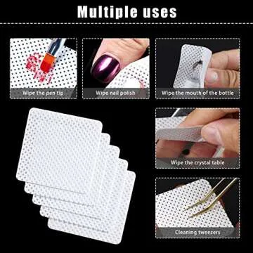 600 PCS Eyelash Glue Wipes Lint Free Nail Wipes, EBANKU Adhesive Wipes for Lash Glue Nail Polish Remover Pads, Glue Nozzle Wipes Non-Woven Fabric Wipes Eyelash Extension Supplies