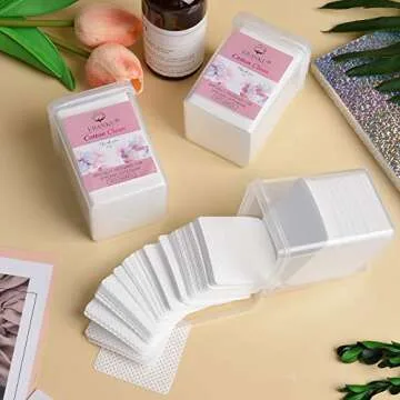600 PCS Eyelash Glue Wipes Lint Free Nail Wipes, EBANKU Adhesive Wipes for Lash Glue Nail Polish Remover Pads, Glue Nozzle Wipes Non-Woven Fabric Wipes Eyelash Extension Supplies