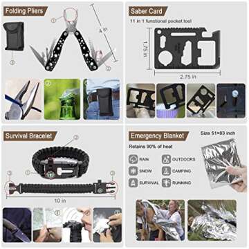 152Pcs Emergency Survival Kit for Outdoor Adventures