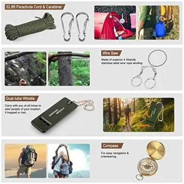 152Pcs Emergency Survival Kit for Outdoor Adventures