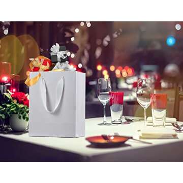 HUAPRINT White Gift Bags - 20 Pack Eco-Friendly Shopping Bags