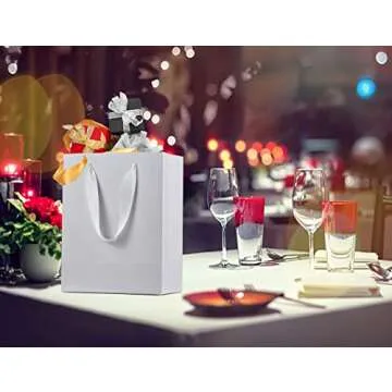 HUAPRINT White Gift Bags - 20 Pack Eco-Friendly Shopping Bags