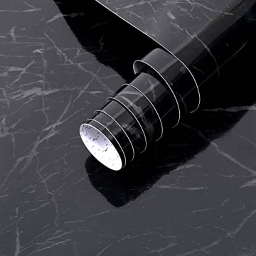 Arthome Black Marble Contact Paper - 17"x120" Self-Adhesive Vinyl Wallpaper Waterproof & Removable