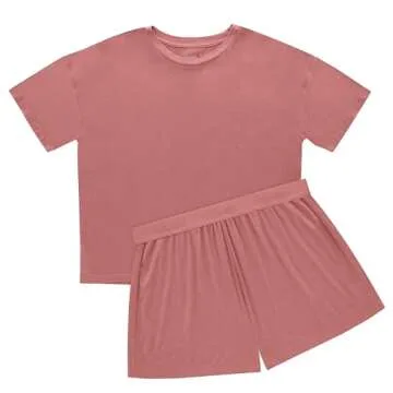 Hanes Women's Originals 2 Piece Lounge, Comfywear Supersoft Boxy T-Shirt & Sleep Shorts Loungewear Set, Natural Cedar/Natural Cedar, X Small