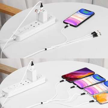 Versatile SDBAUX 6 in 1 USB A to USB C Multi Port Charger Cord for Fast Charging