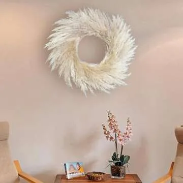 RoseTalk Natural Pampas Grass Wreath - Bohemian Home Decor