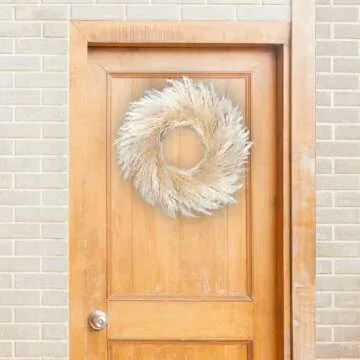 RoseTalk Natural Pampas Grass Wreath - Bohemian Home Decor