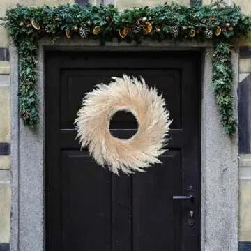 RoseTalk Natural Pampas Grass Wreath - Bohemian Home Decor