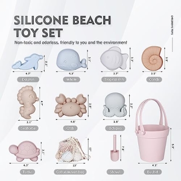 MarcZero Silicone Beach Toys for Toddlers - Eco-Friendly 11Pcs