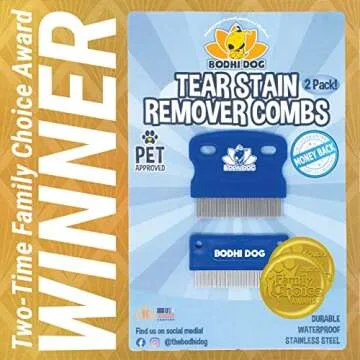 Bodhi Dog Tear Stain Remover Combs - Clean Crust, Dirt & Buildup Around Pet Eyes - Gentle, Durable, ...