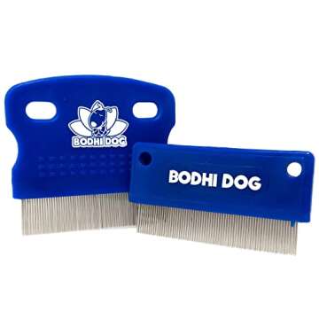 Bodhi Dog Tear Stain Remover Combs - Clean Crust, Dirt & Buildup Around Pet Eyes - Gentle, Durable, Easy-to-Use Grooming Tool for Dogs & Cats - Ideal for All Fur Types & Coats (Set of 2)