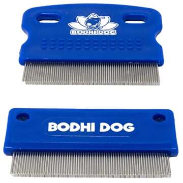 Bodhi Dog Tear Stain Remover Combs - Clean Crust, Dirt & Buildup Around Pet Eyes - Gentle, Durable, Easy-to-Use Grooming Tool for Dogs & Cats - Ideal for All Fur Types & Coats (Set of 2)