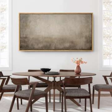 SIGNFORD Extra Large Framed Canvas Print Wall Art Abstract Neutral Ombre Minimalist Gradient Illustrations Modern Art Calm Warm for Living Room, Bedroom, Office - 60"x30"