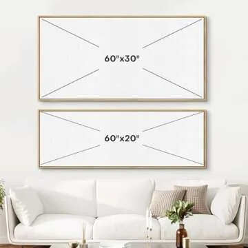 SIGNFORD Extra Large Framed Canvas Print Wall Art Abstract Neutral Ombre Minimalist Gradient Illustrations Modern Art Calm Warm for Living Room, Bedroom, Office - 60"x30"