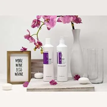 Fanola No Yellow Shampoo & Mask 11.8 oz / 2pk - Purple Anti-Brass Toner for Blonde, Silver, Gray & Highlighted Hair - Color Depositing Mask to Remove Brassiness from Bleached Locks