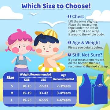 Vine Kids Swim Vest Toddler Learn to Swim Floatation Jackets Training Vest for Boys Girls (1-2 Years)
