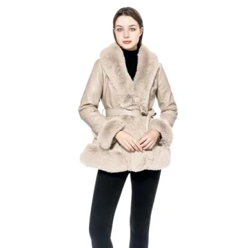 Stylish GRAN ORIENTE Faux Leather Jacket with Fur Collar