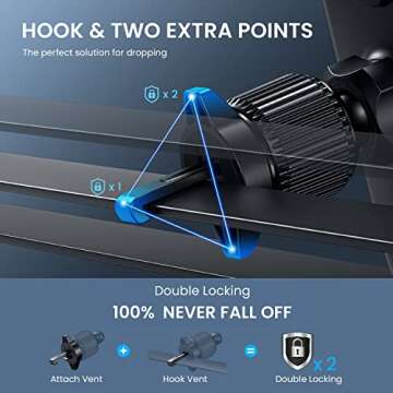 Qifutan Phone Mount for Car Vent [Upgraded Metal Clip] Cell Phone Holder Car Hands Free Cradle in Vehicle Car Phone Holder Mount for Smartphone, iPhone, Cell Phone Automobile Cradles Universal