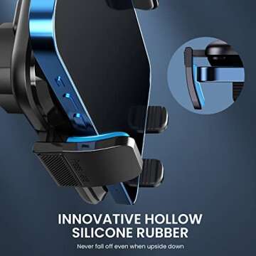 Qifutan Phone Mount for Car Vent [Upgraded Metal Clip] Cell Phone Holder Car Hands Free Cradle in Vehicle Car Phone Holder Mount for Smartphone, iPhone, Cell Phone Automobile Cradles Universal