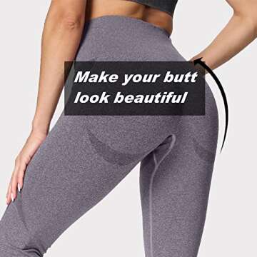 Aoxjox Workout Seamless High Waisted Leggings for Women - Flattering Design