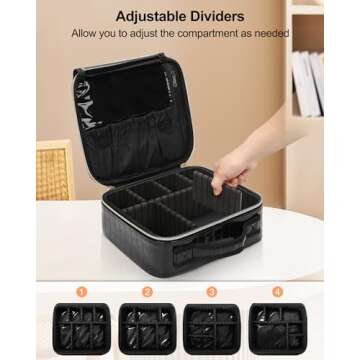 Relavel Travel Makeup Case, Train Case Makeup Brush Organizer, Professional Makeup Artist Makeup Bag...