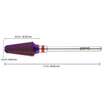 PANA USA 3/32” Purple Tornado Nail Carbide Drill Bit - Fast Remove for Acrylic or Hard Gels Remove...