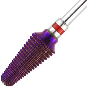 PANA USA 3/32” Purple Tornado Nail Carbide Drill Bit - Fast Remove for Acrylic or Hard Gels Remover Professional Manicure Pedicure Rotary Tool- Fine