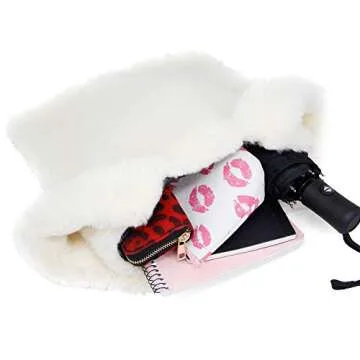 Chic Me Plus Faux Fur Wrist Tote Bag for Women