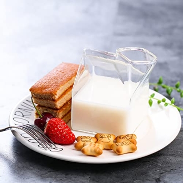 WUWEOT 4 Pack Glass Milk Carton - Stylish Drinkware Set
