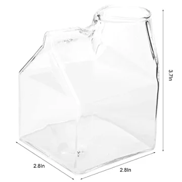 WUWEOT 4 Pack Glass Milk Carton - Stylish Drinkware Set