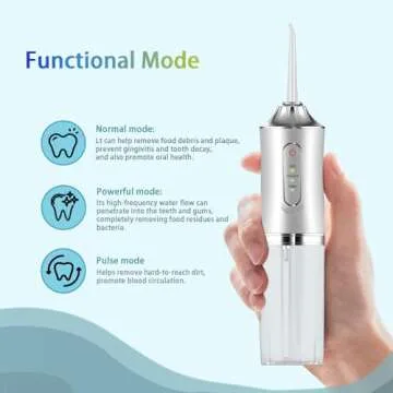 Portable Water Dental Flosser with 4 Nozzles for All Ages