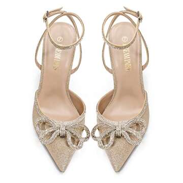 DREAM PAIRS Destiny High Heels with Rhinestone Ankle Strap