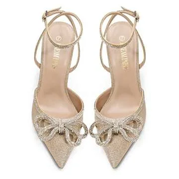 DREAM PAIRS Destiny High Heels with Rhinestone Ankle Strap
