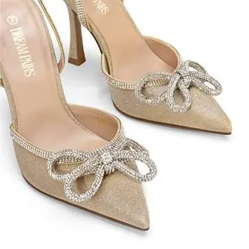 DREAM PAIRS Destiny High Heels with Rhinestone Ankle Strap