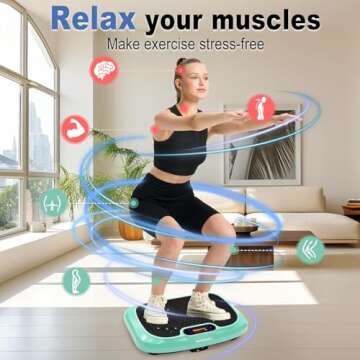 HOTWAVE Vibration Plate Exercise Machine for Lymphatic Drainage, Power Vibrating Plates Platform for Weight Loss - Whole Body Waver Shaker Vibration Plate Machine Home Gym Shaping Fitness Workout