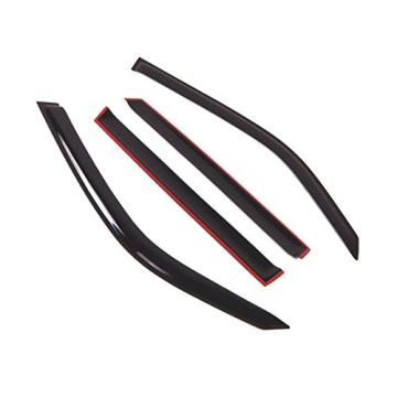 Tuningpros WD2-728 Dark Smoke 4 Pcs Set Window Visor (Outside Mount) Deflector Rain Guard Compatible...