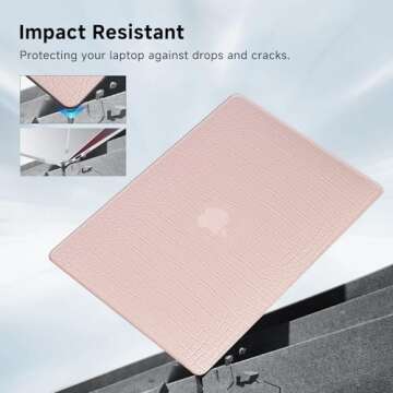 Stylish Pink Crocodile MacBook Air Case for M2 M3