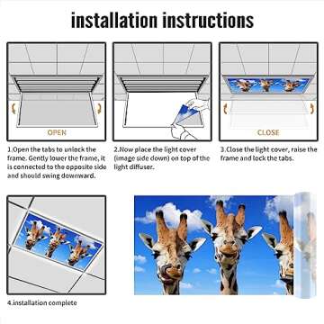 Funny Giraffe Magnetic Light Covers for Classroom & Home
