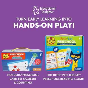 Educational Insights Hot Dots Alphabet Set with 72 Activities, Learn to Read Preschool Set with Interactive Pen, Ages 3+, Medium, Includes 36 Double-sided Cards and Pen