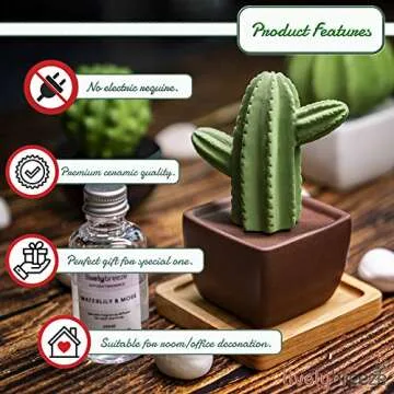 Maxi Cactus Ceramic Diffuser for Home & Office Decor