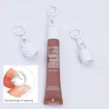 Keychain Cap for Summer Fridays,Lip Balm Replacement Cover,Attachment for Lip Balm,(ONLY Cap) (White)