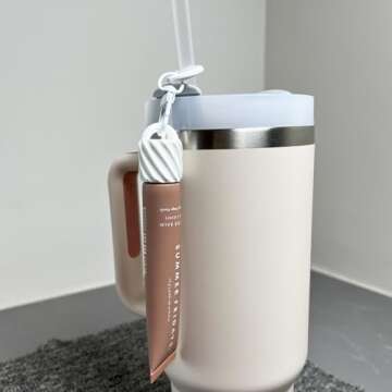 Keychain Cap for Summer Fridays,Lip Balm Replacement Cover,Attachment for Lip Balm,(ONLY Cap) (White)