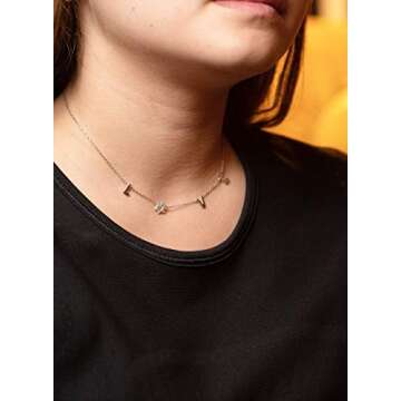 Star of David Jewish Star Love Letter Necklace 925 Sterling Silver with Cz Cubic Zirconia Stones Fine Jewelry for Women, Girls, and Bat Mitzvah Gifts Religious