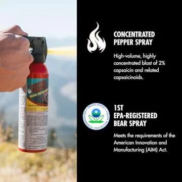 Counter Assault Bear Spray - 2% Capsaicin Bear Deterrent - Pepper Spray for Hiking, Camping, Hunting & More - 8.1 oz